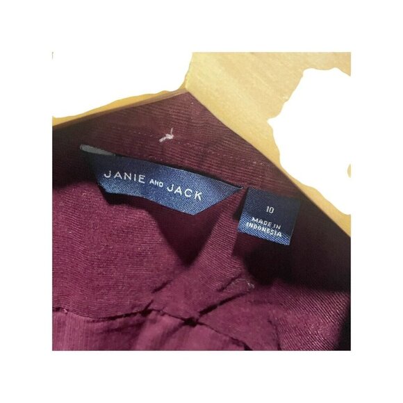 Janie and Jack kids Burgundy corduroy button up shirt size  10 - Picture 3 of 4